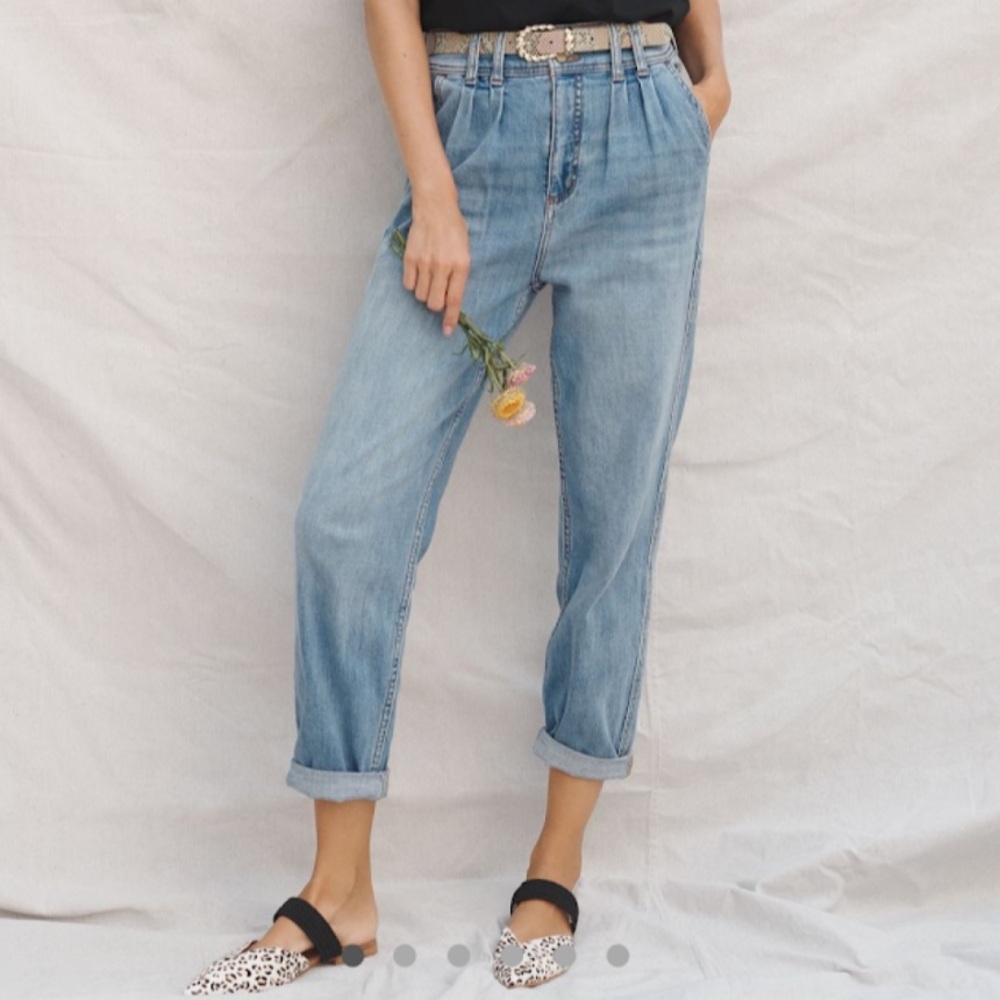 Pilcro Ultra High-Rise Pleated Trouser Jeans